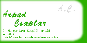 arpad csaplar business card