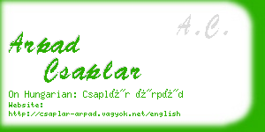 arpad csaplar business card